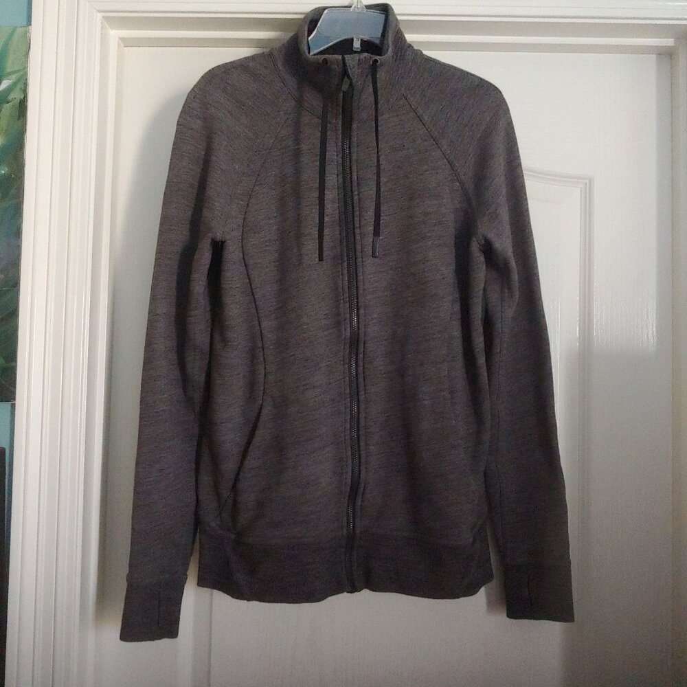 Lululemon Hustle & Huddle Zip Women Jacket Heathered Gray 10 Outdoor Athleisure